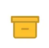 Yellow storage box icon for organizing and decluttering. Ideal for home storage solutions and declutter ideas.