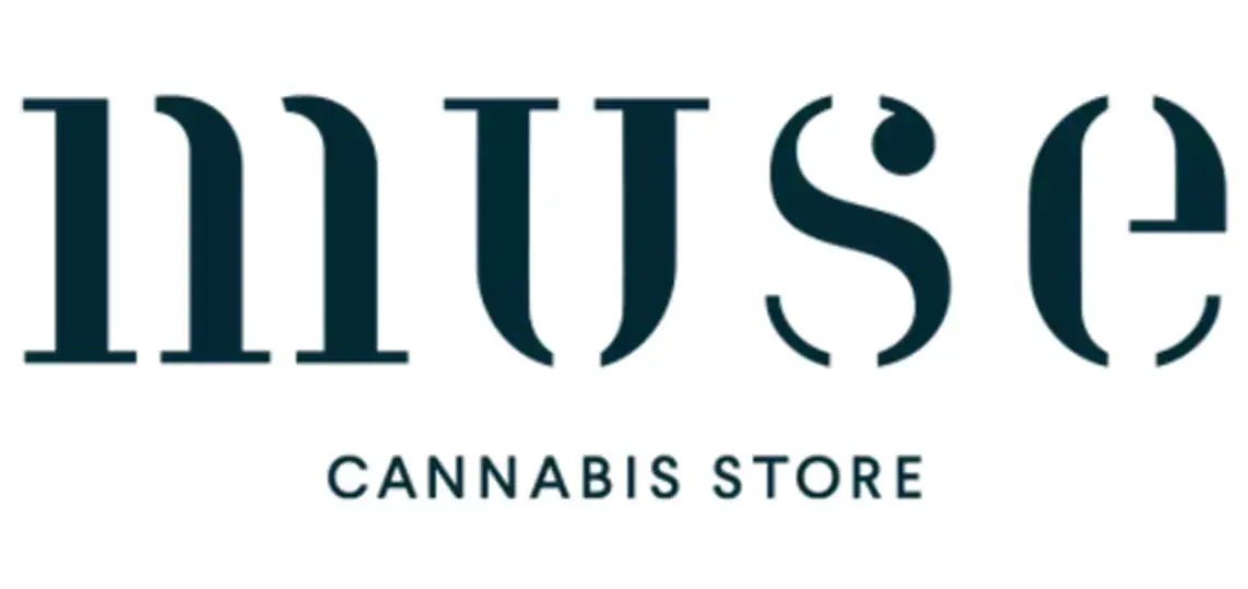 Muse Cannabis Store logo, bold black font on white background, premium cannabis products and accessories.