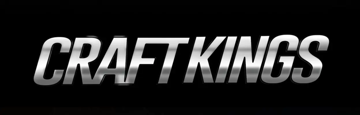 CraftKings logo in metallic silver letters on a black background, symbolizing innovation and creativity in crafting.