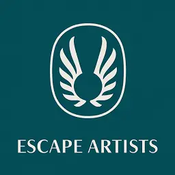 Escape Artists logo featuring a stylized wing emblem on a teal background, symbolizing creativity and freedom.