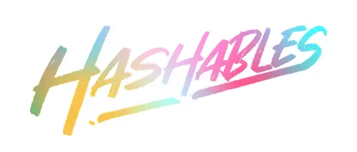 Hashables logo in colorful gradient text, ideal for branding in digital marketing and social media strategy.