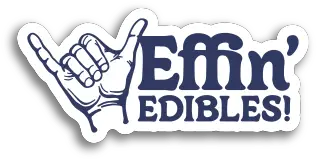 Logo for Effn' Edibles featuring a hand gesture, emphasizing unique edible products.