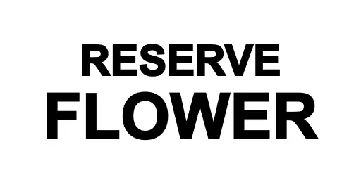 Reserve Flower text logo in bold black font for branding and marketing.